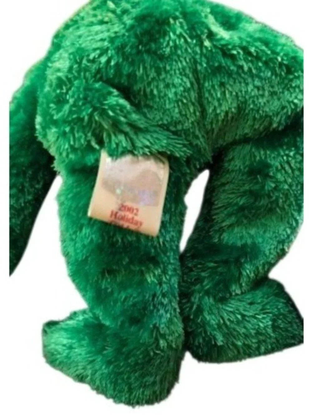Ty Beanie Babies 2002 Holiday Teddy Bear Plush Antlers Santa Hat Festive Retired